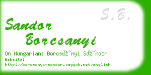 sandor borcsanyi business card